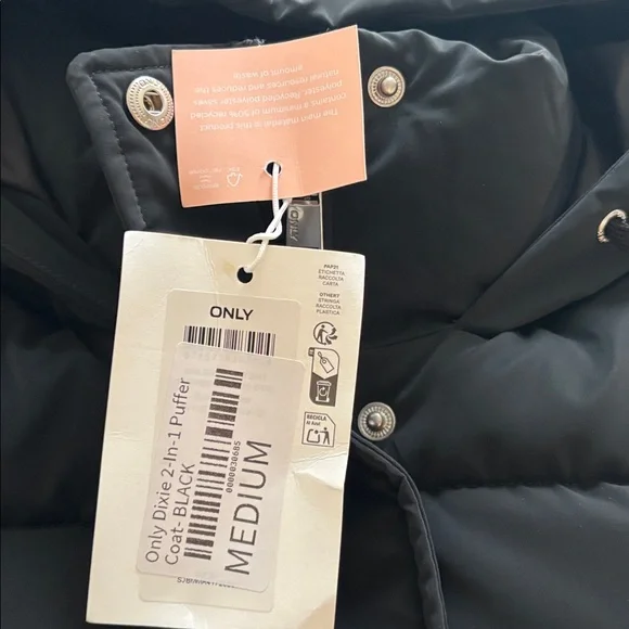 Only Black Quilted Jacket Dixie 2 in 1 - Picture 7 of 8